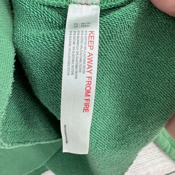 Free People FP Movement Cropped Oversized Hoodie Womens Small Green - Picture 8 of 11